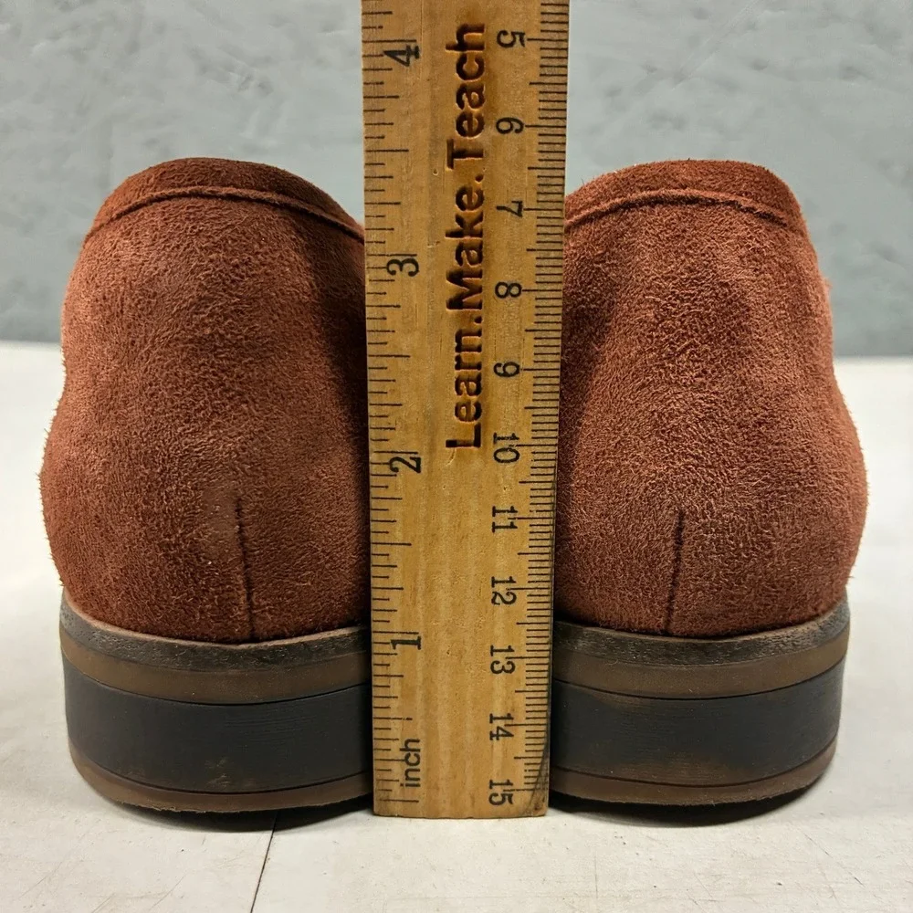 Clarks Suede Penny Loafer Shoes Womens Size 8.5 Brown Comfort Slip On Casual